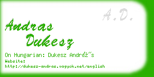 andras dukesz business card
